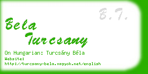 bela turcsany business card