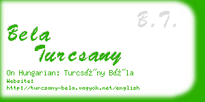 bela turcsany business card